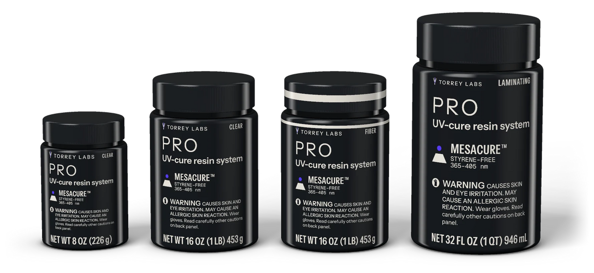 Pro Clear, Pro Fiber and Pro Laminating jars
